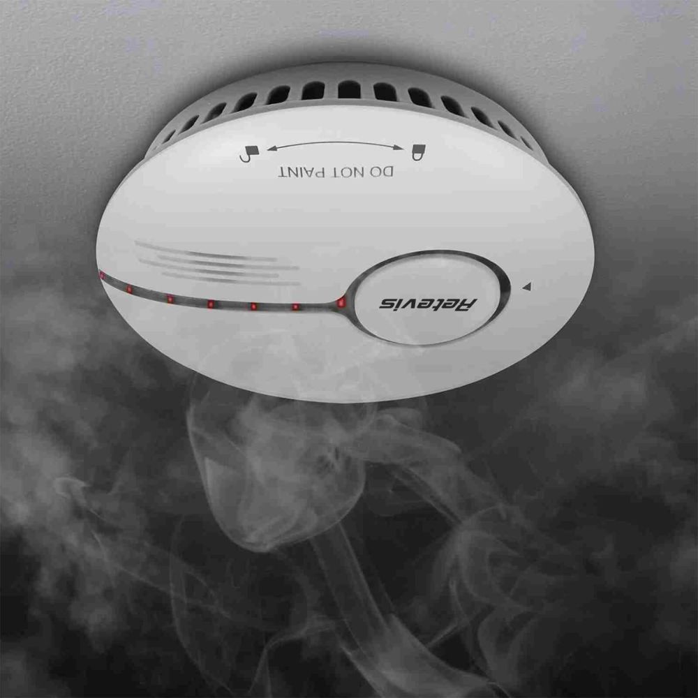 Retevis Fire and Smoke Detector with LED Indicator&Test Button